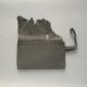 Grey suede clutch bag with flap