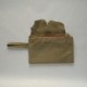 Light khaki suede purse with flap