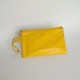 Yellow leather purse with flap