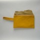 Yellow leather purse with flap