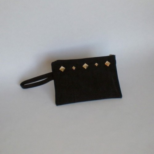 Pochette en daim noir