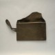 Bottle green leather bag with flap