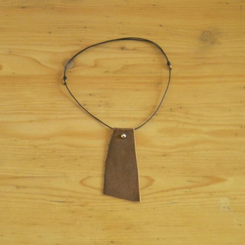 Collier cuir brun - Nyon