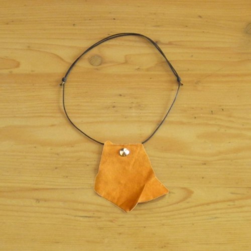 Tan leather necklace