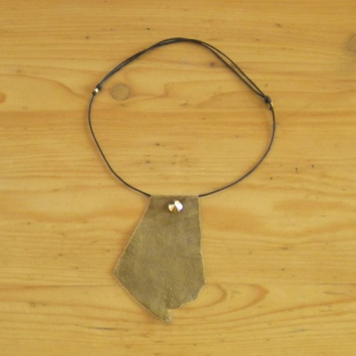 Khaki suede necklace