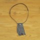 Grey necklace in suede