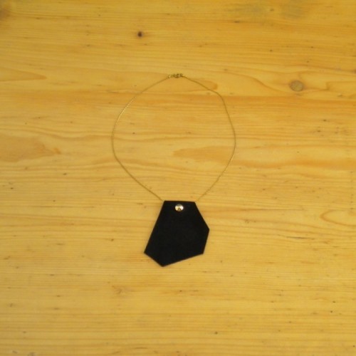 Black suede necklace with chain