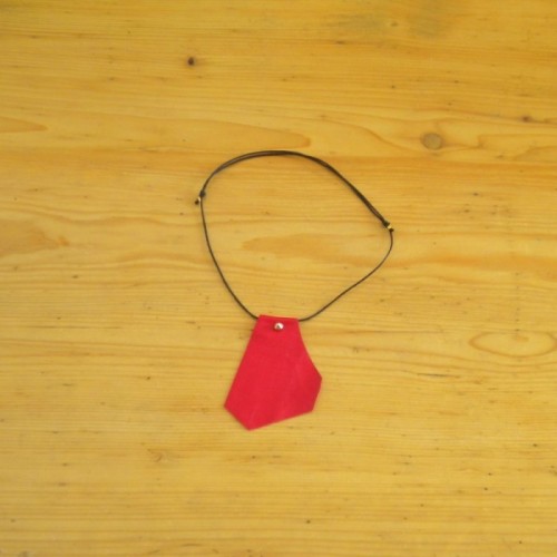 Red leather necklace