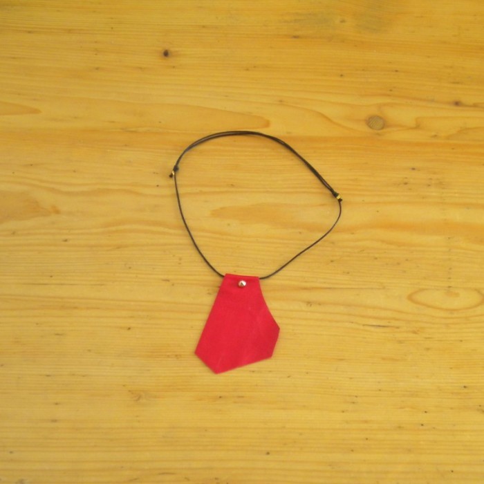 Red leather necklace