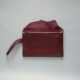 Burgundy leather clutch with flap