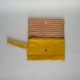 Yellow leather purse with panels