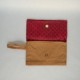 Natural leather clutch