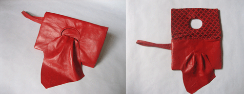  Red leather purse 