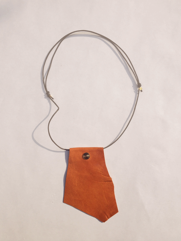  Orange leather necklace 
