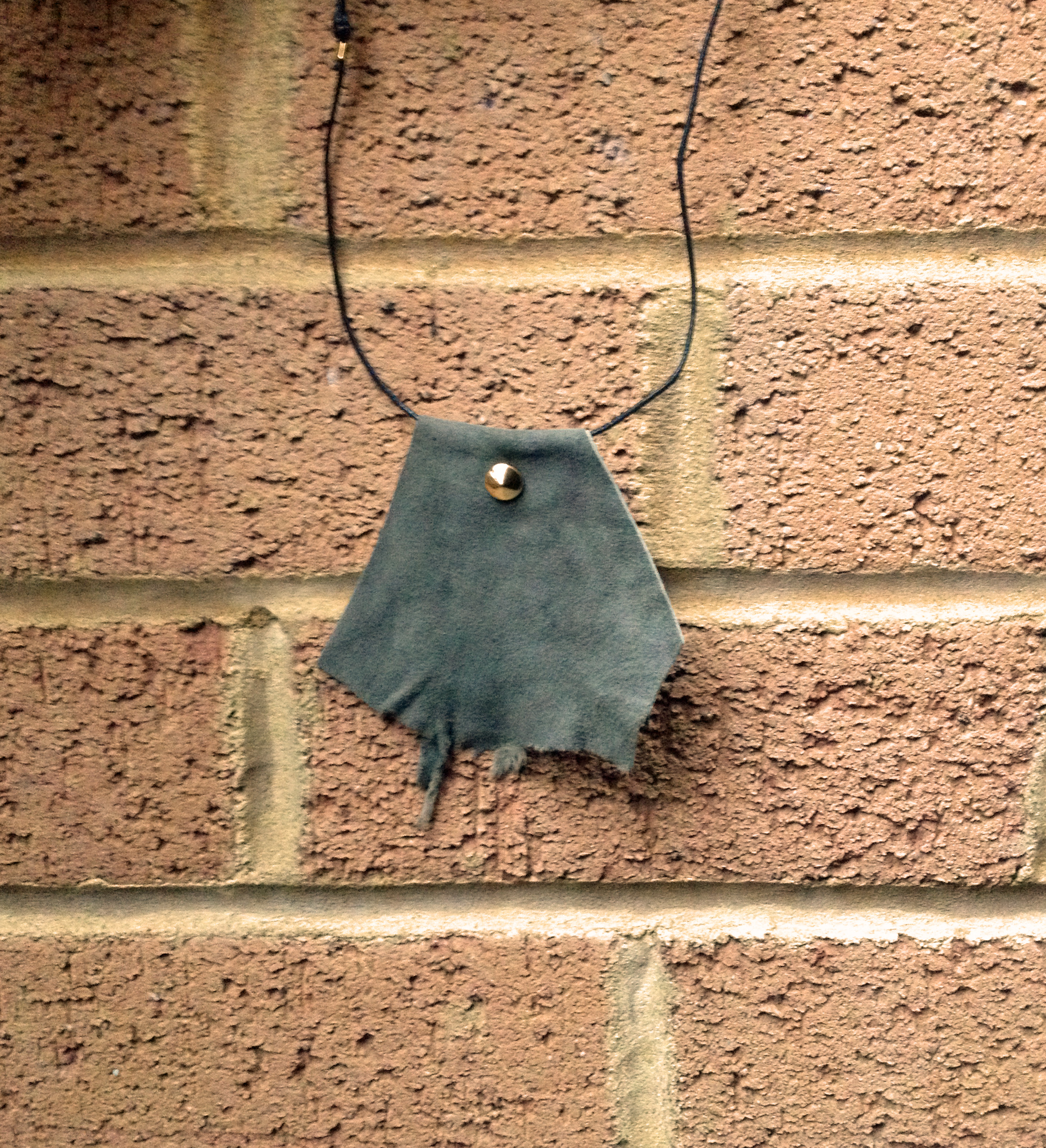  Dark khaki suede necklace