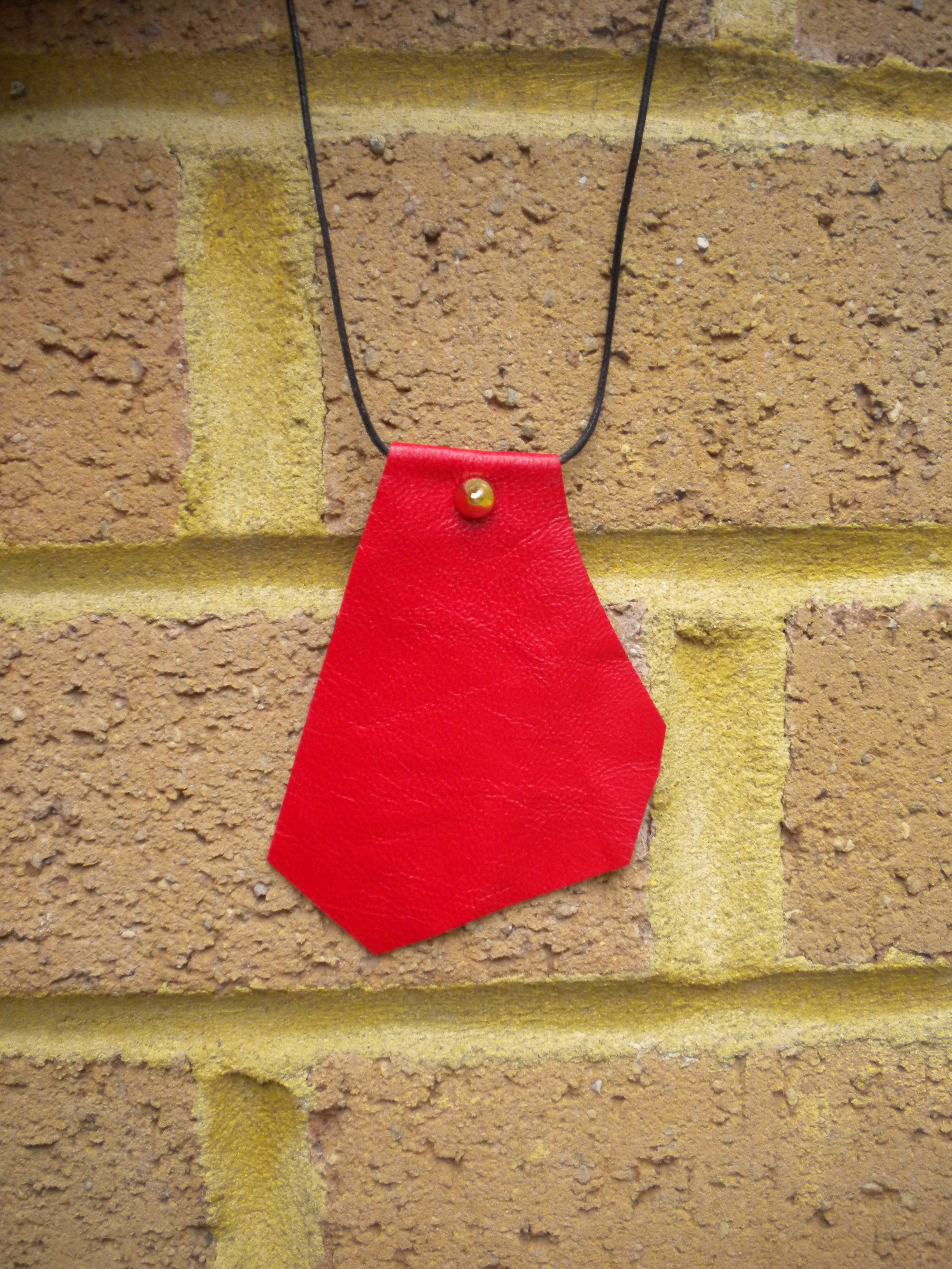  Red leather necklace