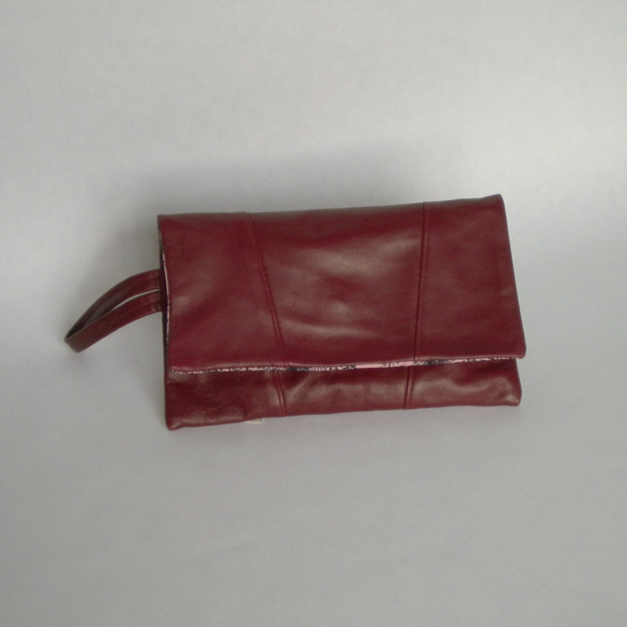  Burgundy leather purse