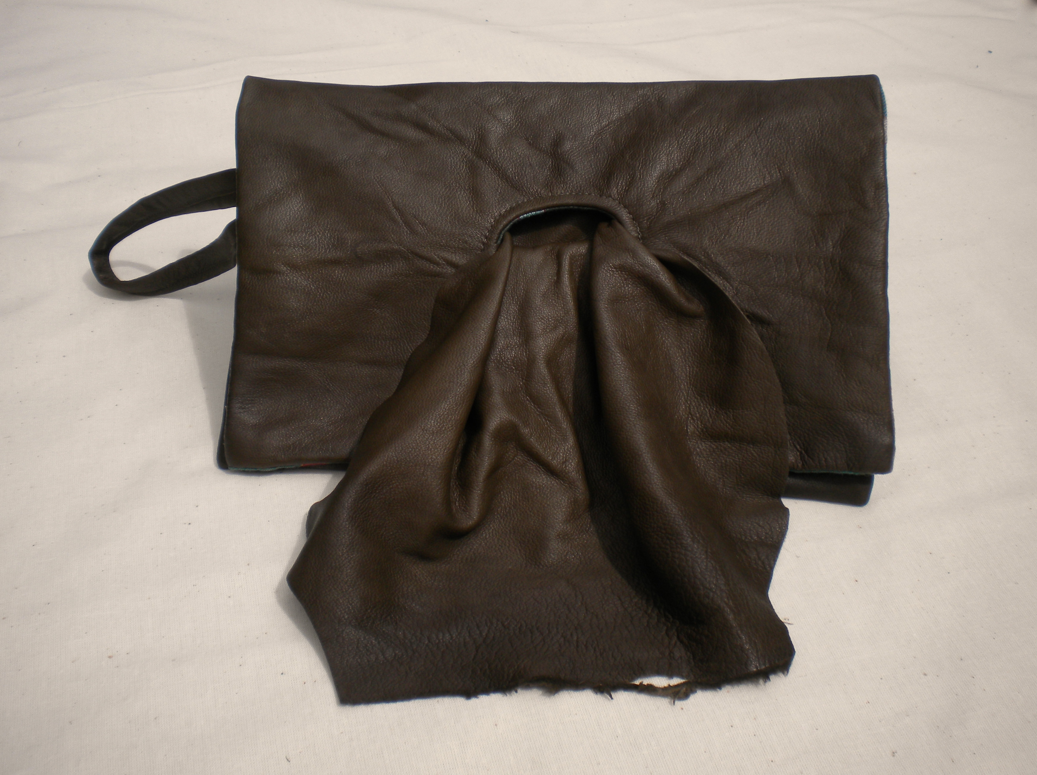  Pochette en cuir vert bouteille 