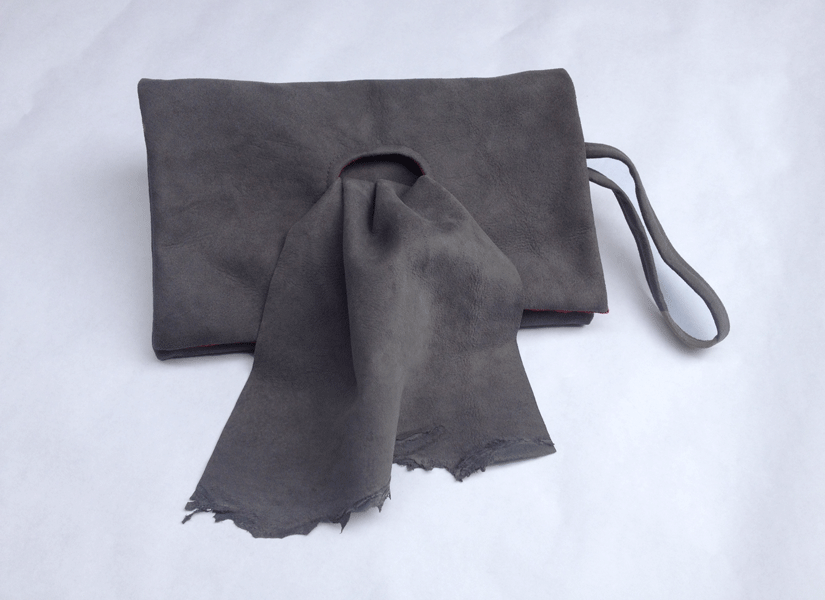 Grey suede purse