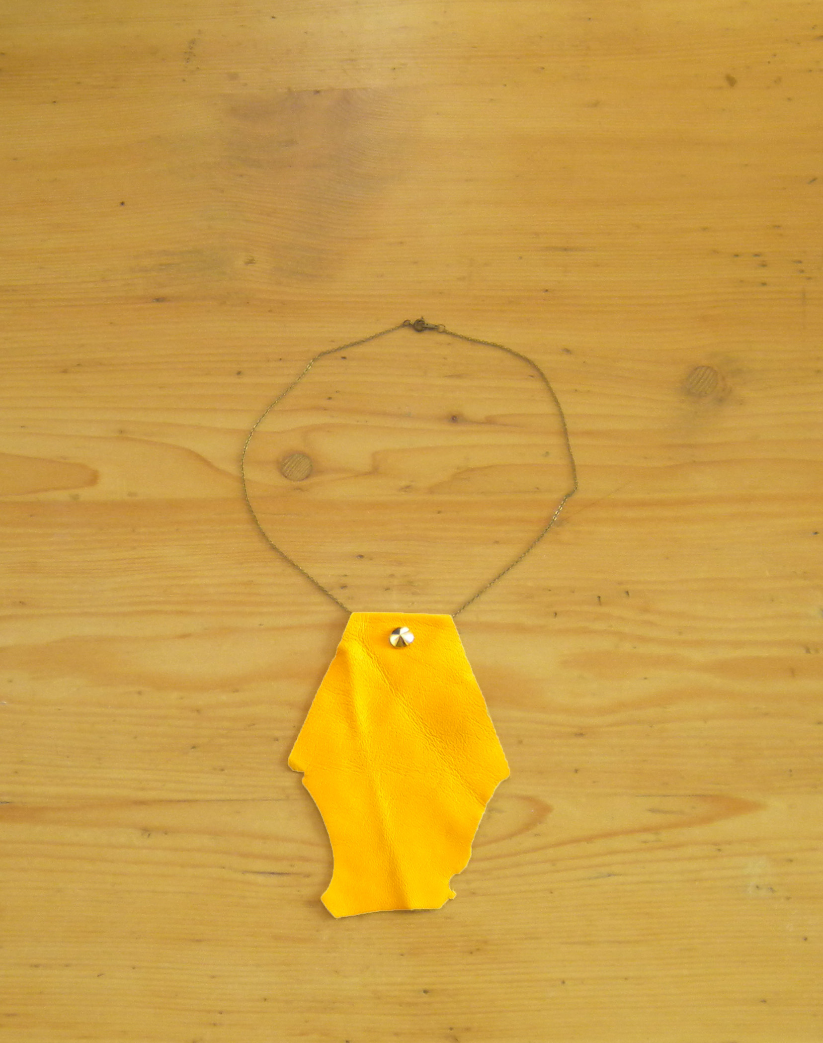  Yellow leather necklace
