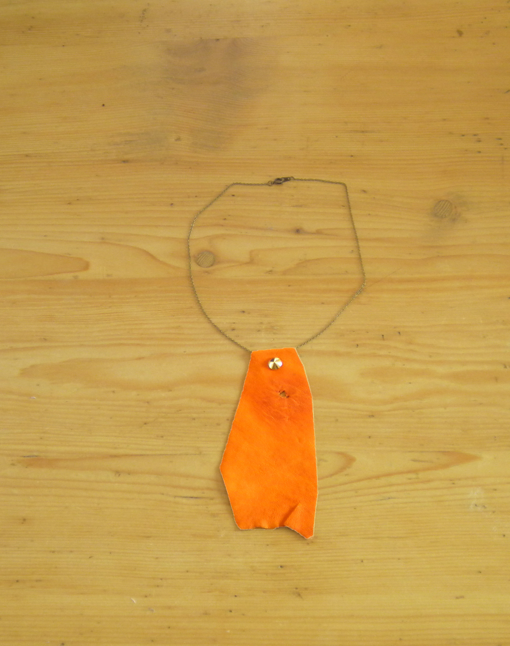  Orange leather necklace