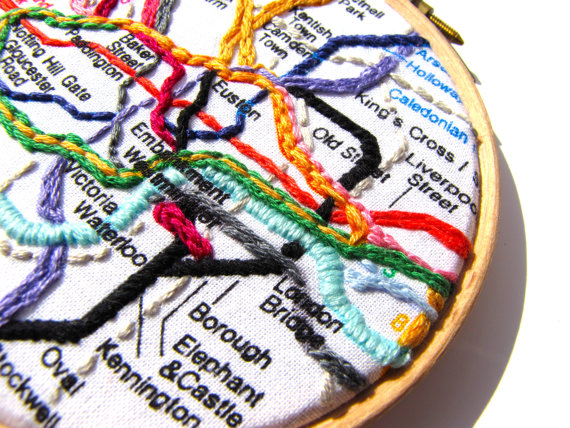 Mirrymirry London tube embroidery