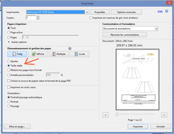 How to print a PDF sewing pattern